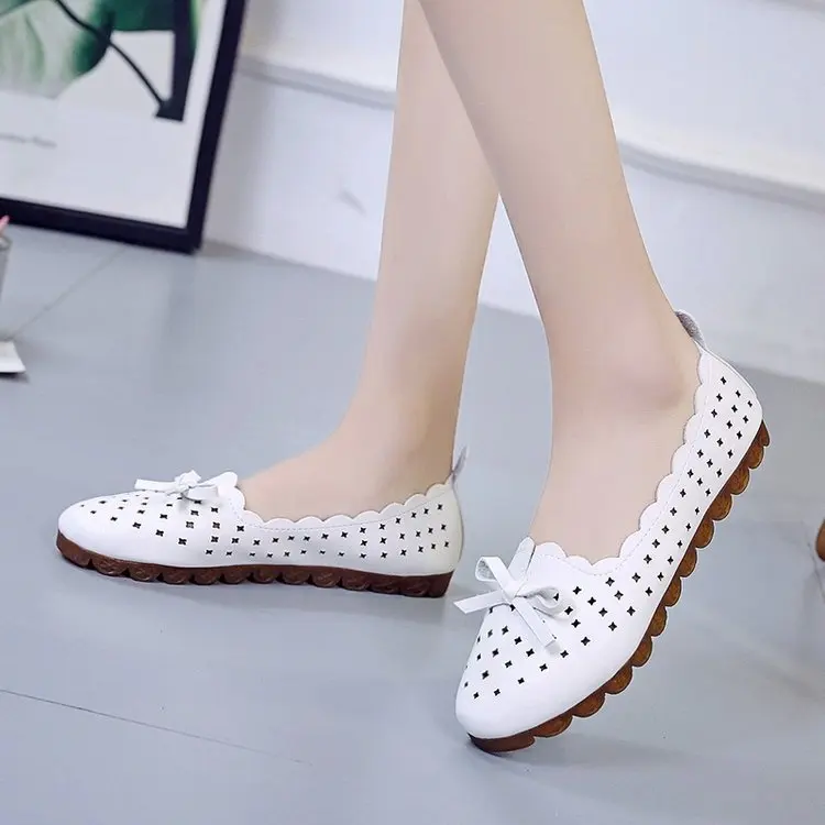 

Woman Flats Shoes Women Casual Butterfly Knot Hollow Out Summer Shoes Female Pointed-toe Shoes Zapatos Mujer 365