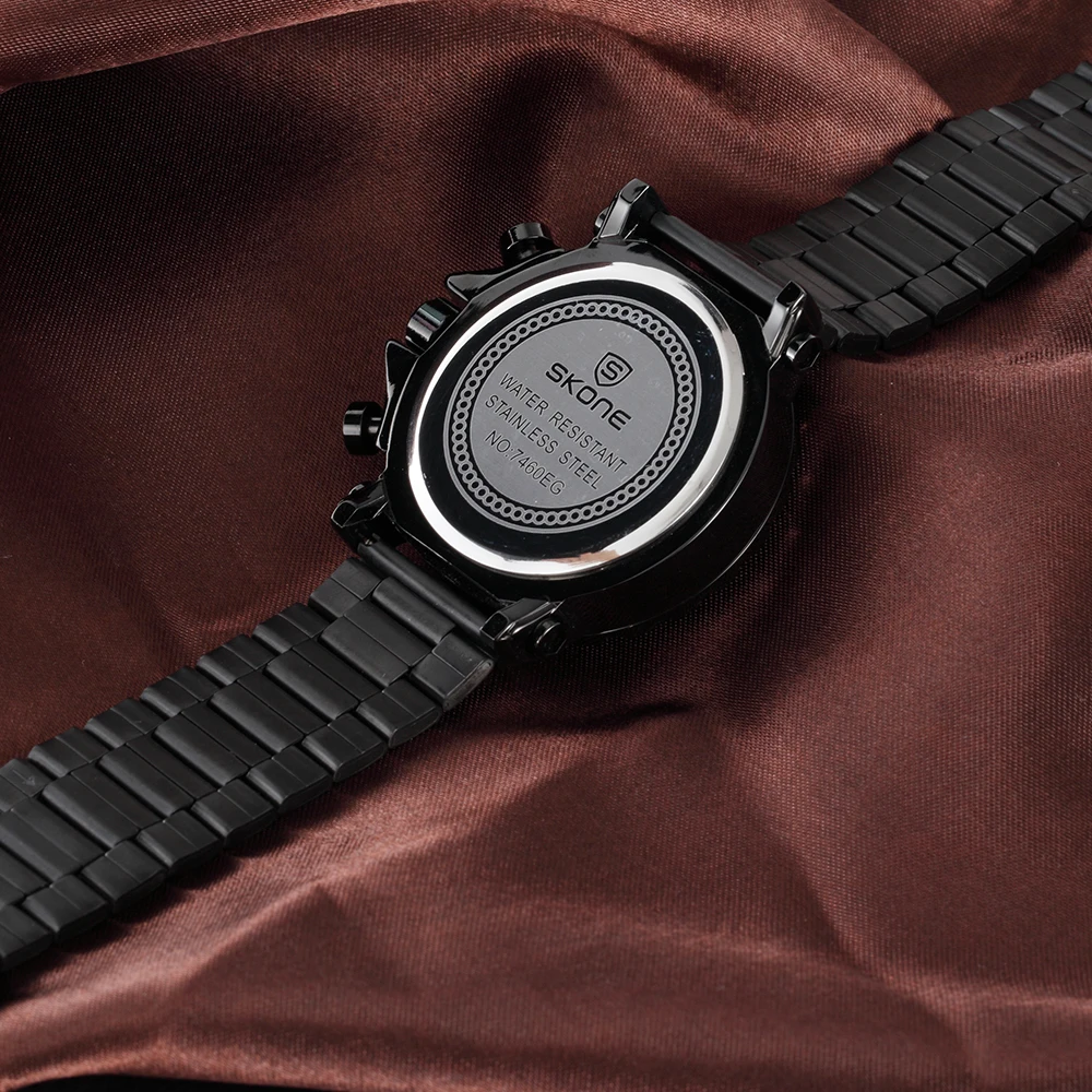 Часы наручные SKONE Мужские кварцевые брендовые люксовые модные с ремешком из