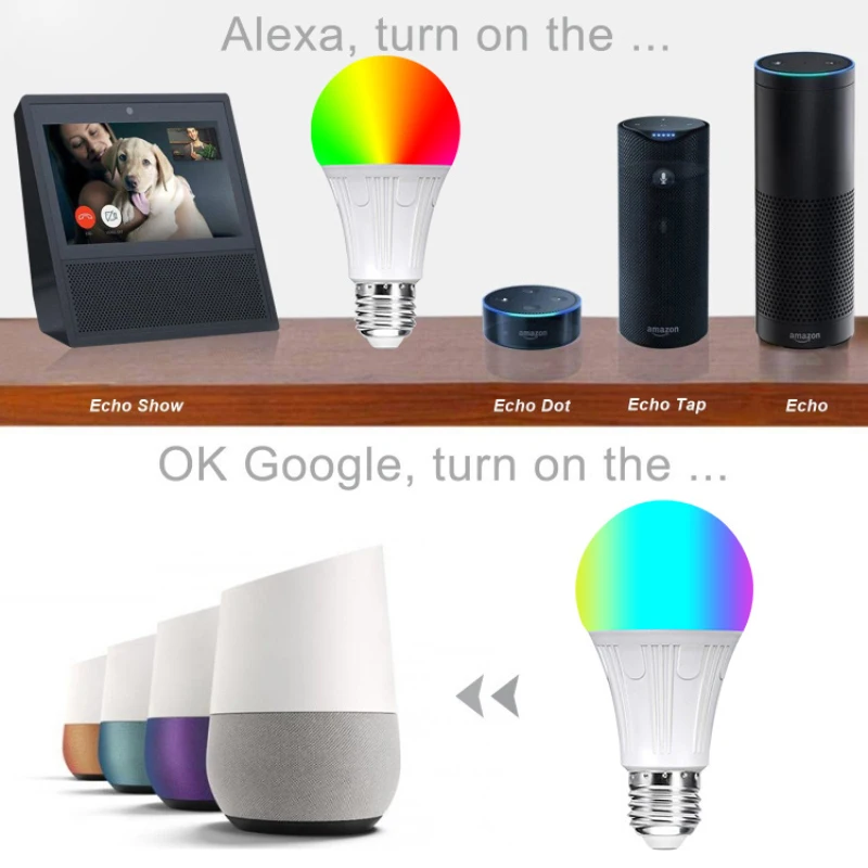 E27/E26/B22 85-265 в RGB светодиодный светильник 7 Вт Bluetooth Wifi умный контрольное приложение Светодиодная лампа ИК пульт дистанционного управления домашнее освещение