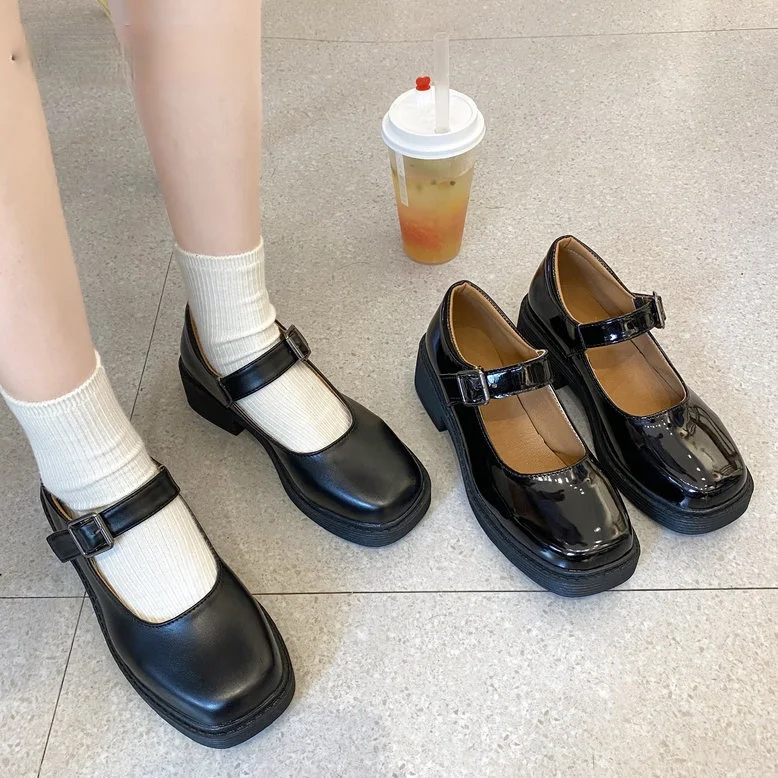 

Mary Jane platform shoes Buckle Strap Round Toe autumn outdoor casual ladies lolita shoes student party shoes