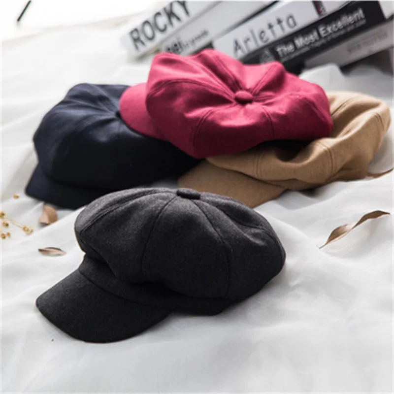 

Beret Hat Winter Black Red Grey Classic Women Hats Casual Fashion Decoration Party Stage Keep Warm Autumn Hat Sombreros De Mujer
