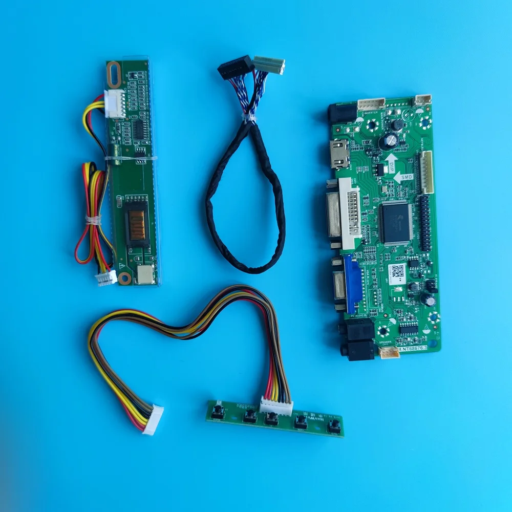 

Плата драйвера LCD DIY VGA DVI 30pin M.NT68676, комплект контроллера для CLAA154WA05AN 15,4 дюйма 1280X80 0, панель экрана монитора