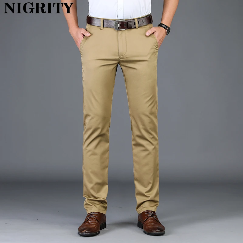 Новые мужские брюки NIGRITY высококачественные хлопковые деловые повседневные