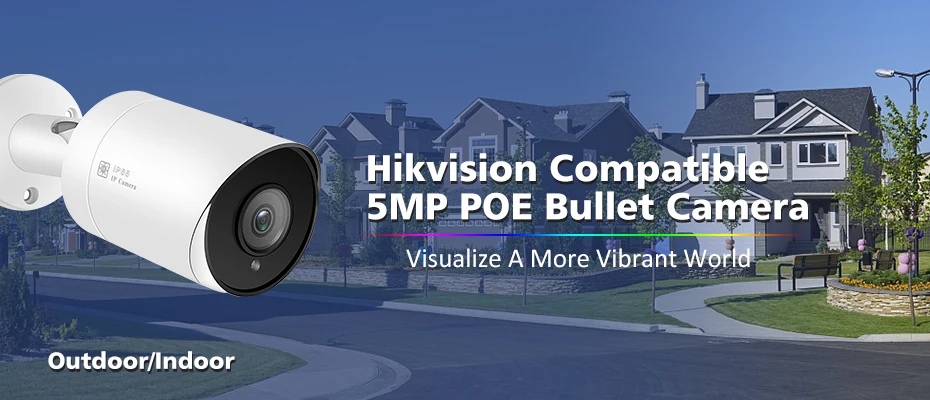Совместимость Hikvision 5MP IP POE камера наружная H.265 Bullet Камера Безопасности 2,8 мм 30 м ИК ONVIF, SD слот, аудио, FTP, NFS, RTSP