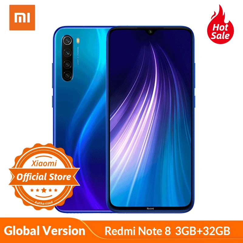 Мобильный телефон Xiaomi Redmi Note 8 с глобальной версией 3 ГБ 32 Смартфон Snapdragon 665 48мп
