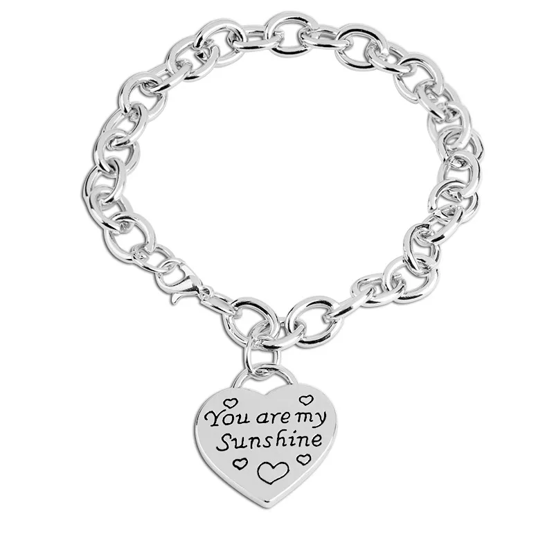Европейский и американский минимализм крутой браслет love lettering You Are MY Sun Shine
