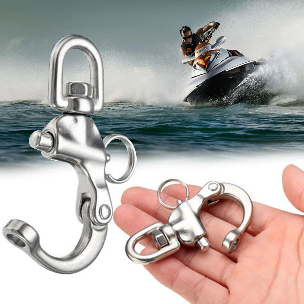 

1Pcs Fender Hook Stainless Steel Closed Open Type Polish Marine Sailboat Hardware Fender Hook Ship Accessories Spring Buckle