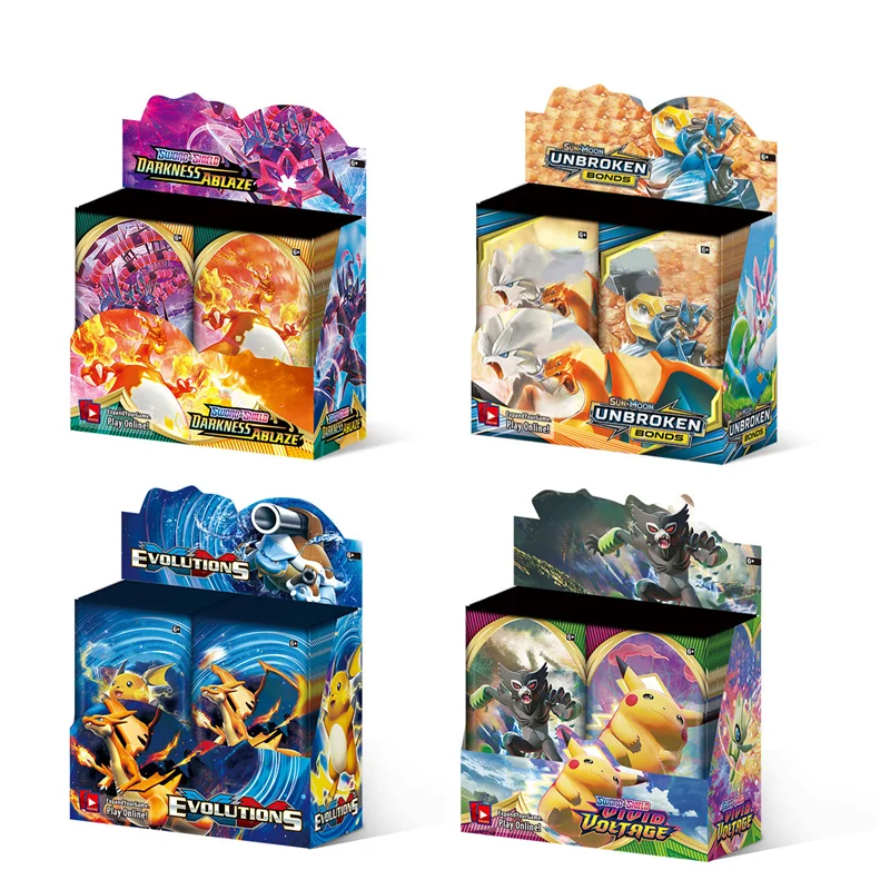 

360/Box Pokemon Card Box Evolution Full English Game Toy Card Collection Gold Vivid Voltaga Unbroken Bonds Sword and Shield Card
