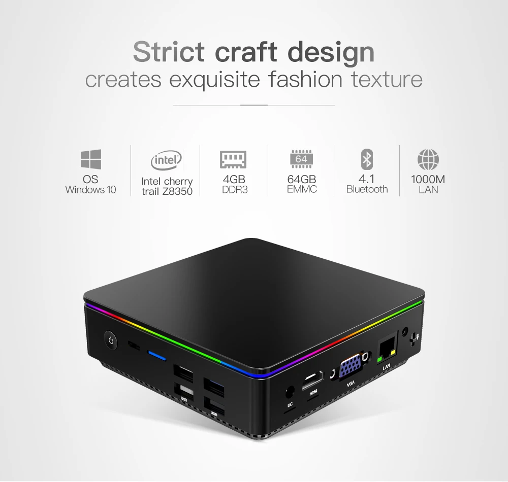 Мини ПК T95 P1 Intel Z8350 4 Гб DDR3 64 ГБ 2 ГГц/телефон Wi Fi безвентиляторный маленький