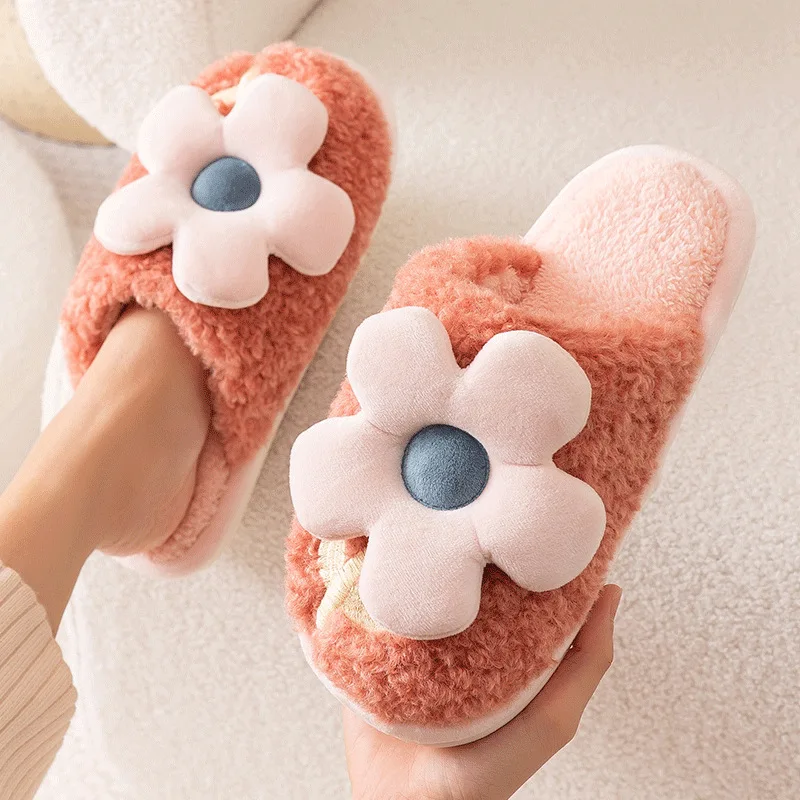 

Women Slippers Girl Cute Cartoon Plush Warm Shoes Home Indoor Ladies Casual Animale Open Toe Flat Comfort Shoe Autumn Winter