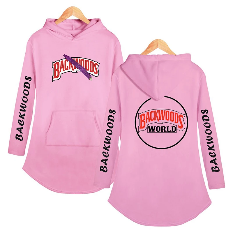 

Women Long Hooded Sweater Cosplay Backwoods Ciger Printing Hoodies Street Hip-Hop Fashion Ladies Tracksuit