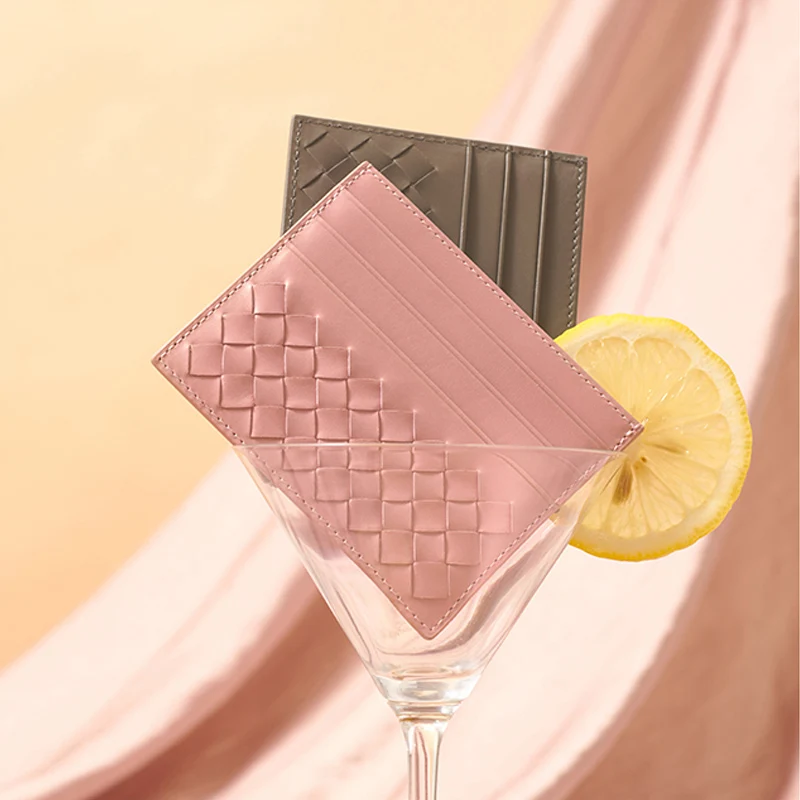 

Мужская ультратонкая брендовая визитница из 100% кожи с несколькими отделениями для карт и защитой от размагничивания, простая модная женска...