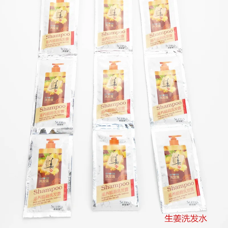 Имбирный шампунь 10 мл против облысения волос выпадения для черных