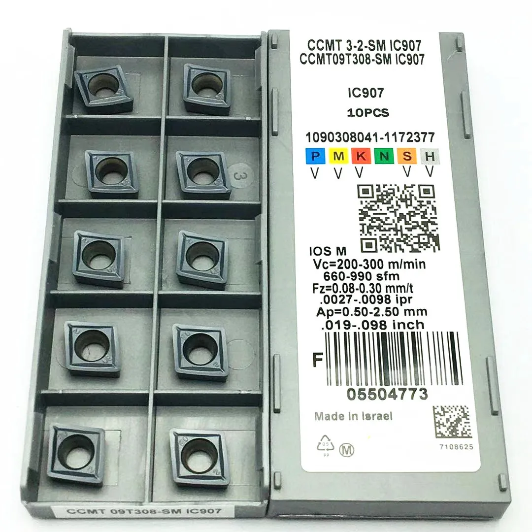 Вставка из цементированного карбида CCMT09T304 SM IC907 CCMT09T308 IC908 внутренний токарный