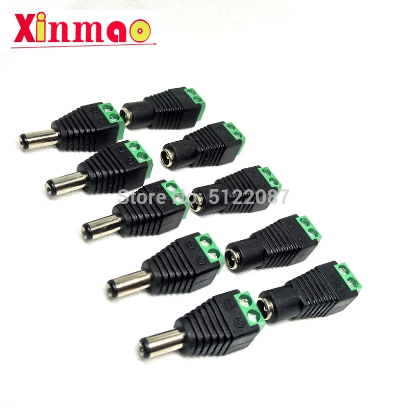 5 Set CCTV Cameras 2.1mm x 5.5mm Female Male DC Power Plug Adapter Jack Connector Socket | Обустройство дома