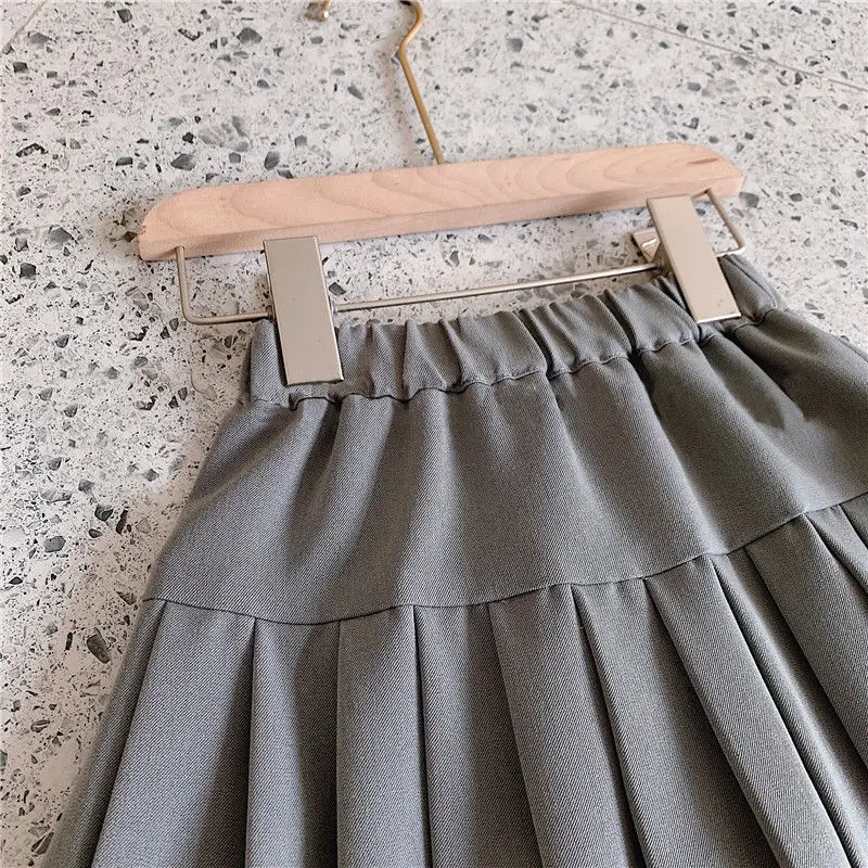 

Preppy Style Girl Sets Summer Solid New Button Blazers And Pleated Mini Skirts Fashion Children Clothing Suits Top Quality