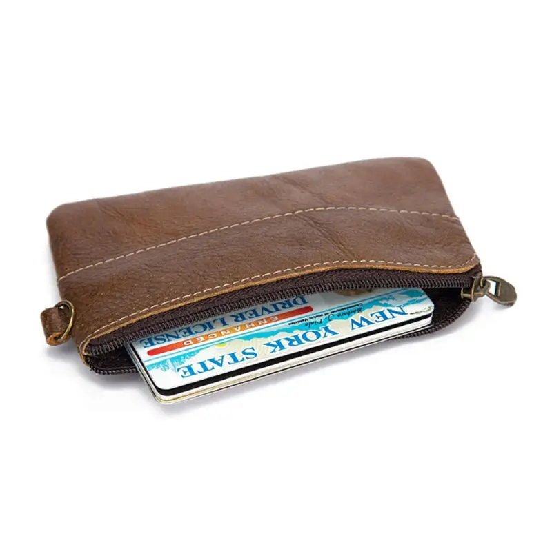 THINKTHENDO модный Мужской винтажный кожаный мини кошелек для монет футляр карт клатч