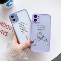 couple phone case for iphone 12 mini 11 13 pro max 7 8 plus x xr xs max se2 abstract art line motto phrase hard shockproof cover
