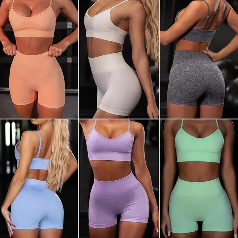 

1/2pcs Seamless Women Yoga Set Workout Sportswear Gym Clothing Fitness Clothing Bra Crop Top High Waist Leggings Sports Suits