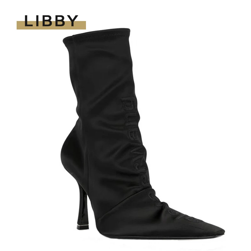 Роскошные дизайнерские ботинки-носки облегающие эластичные ботинки на высоком
