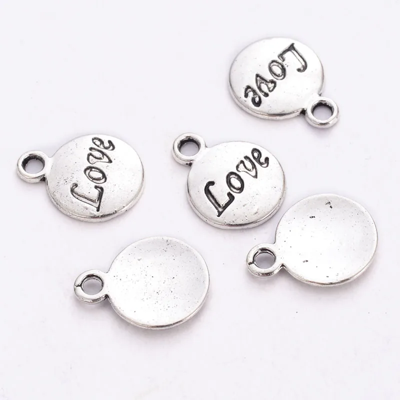 Смешанный посеребренный круглый кулон с буквами креативный DIY браслет ожерелье