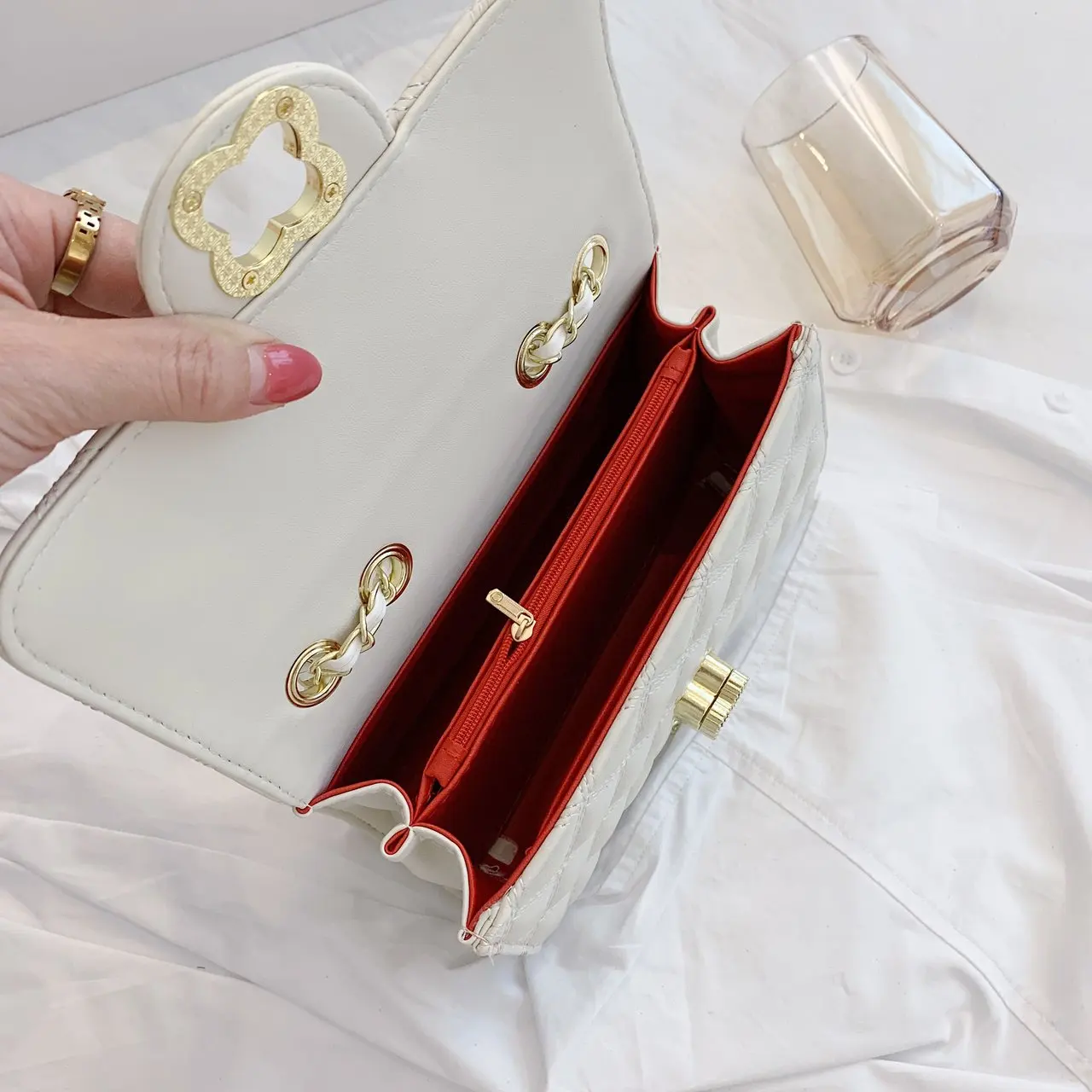 

Women Shoulder Oblique Span Small Square Bag Solid Color PU Fashion Leisure Lady Backpack