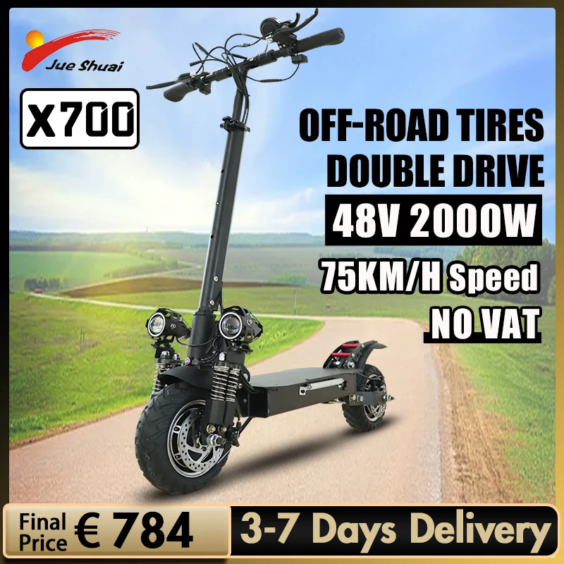 

2000W Dual Motor Electric Scooter 75KM/H Max Speed Electric Scooters Adults Warehouse in Europe Electric Motorcycle 52V 20A