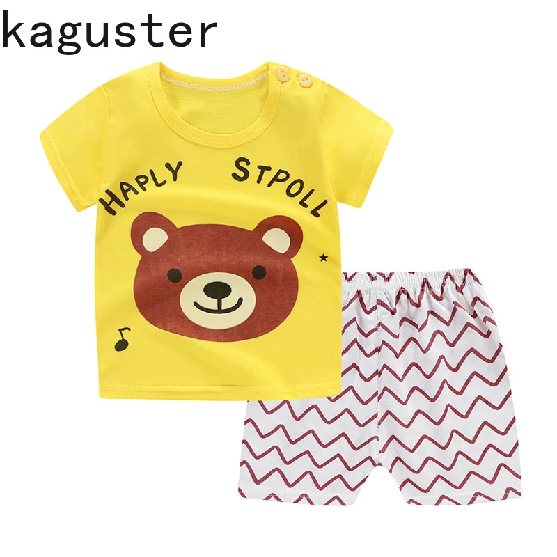 Одежда для маленьких мальчиков наряды девочек детские летние комплекты футболка