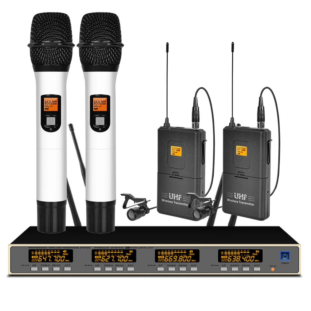 Профессиональный UHF беспроводной микрофон четыре Конференц-микрофона для