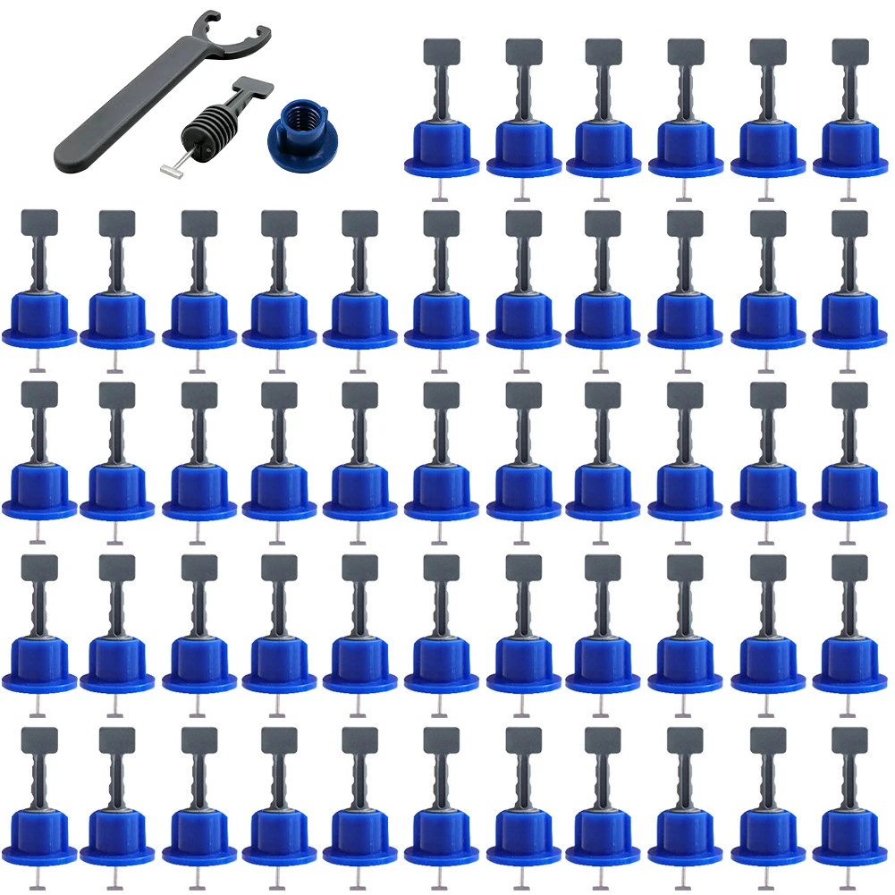 

50Pcs Tile Leveling System Leveler Locator Replaceable Steel Needle Flat Ceramic Level Wedges Tile Spacer Construction Kit