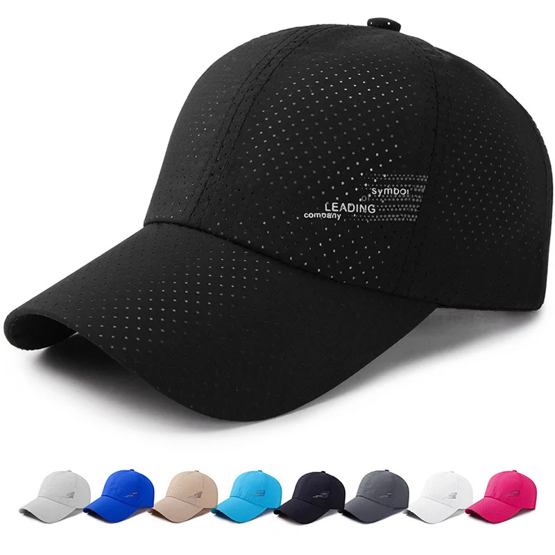 

New Men Women Summer Baseball Cap Quick Drying Hats Unisex Breathable Sport Pure Color Snapback Hat Bone Baseball Hat -41