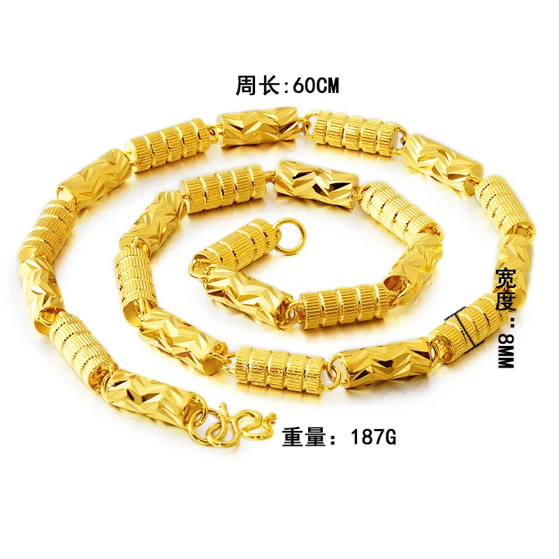 

24K Gold Filled Necklace Forever Not Fade for Men Women Fine Bijoux Femme Collares Naszyjnik Jewelry 24K Gold Jewelry Necklaces