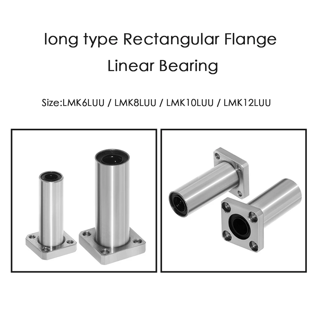 

4pcs/lot LMK8LUU LMK10LUU LMK12LUU Square Flanged Type Linear Bushing Ball Bearing CNC Parts 3D Printer Ultimaker 2 Heating Bed