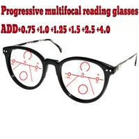 progressive multifocal anti blu light reading glasses black frame men women high quality 1 0 1 5 1 75 2 0 2 5 3 3 5 4