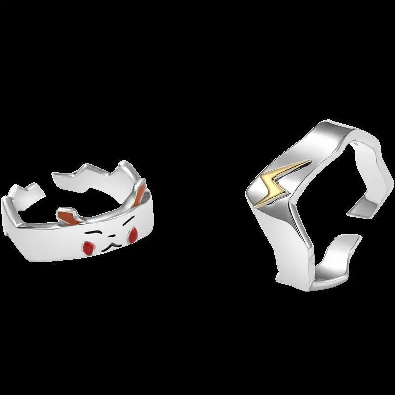 

Pokemon Kawaii Cartoon Anime Series Fashion Pikachu Open Ring Cool Couples Jewelry Baby Boy Girls Holiday Gift