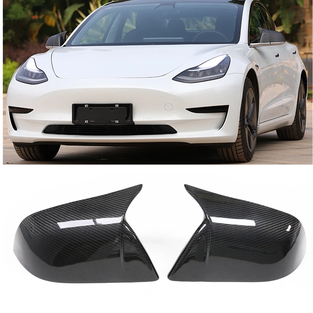 

Чехол для зеркала Tesla Model 3 2017-2021, чехол из натурального углеродного волокна для автомобиля, внешнего вида, заднего вида
