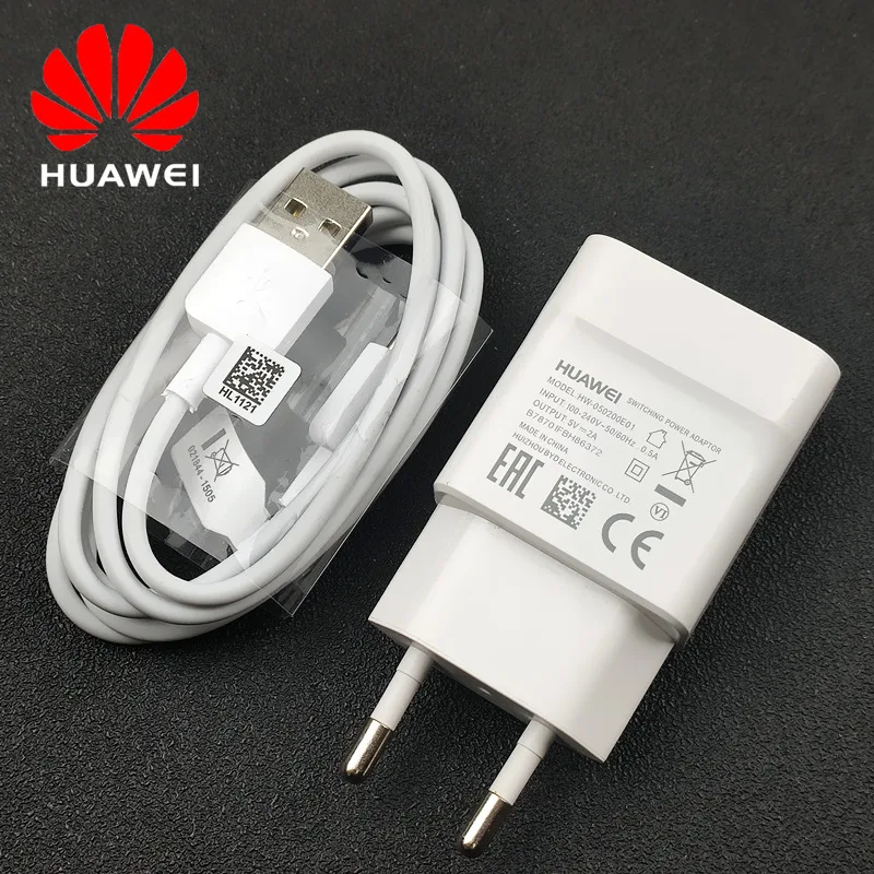 Оригинальный EU huawei Y9 2019 Адаптер зарядного устройства 5 В/2 а зарядный кабель Micro usb