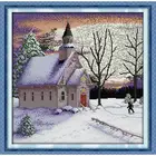 Набор для вышивки крестиком Joy Sunday, Набор для вышивки с Зимним Пейзажем, игольчатая и нитка для печати на холсте сделай сам, игольчатая нить и нить для рисования Aida 14CT 11CT