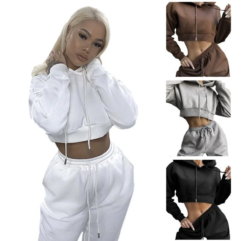 

Sports Suit Longsleeve Oversized Hoodie Women's High Waist Sports Trousers Two Piece Set Women Joggers Clothes Two Piece Outfits