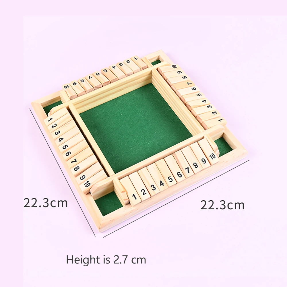 

Four Sided 10 Numbers Shut The Box Board Dices Game Set Party Club Drinking Games For Adults Families Party Supplies