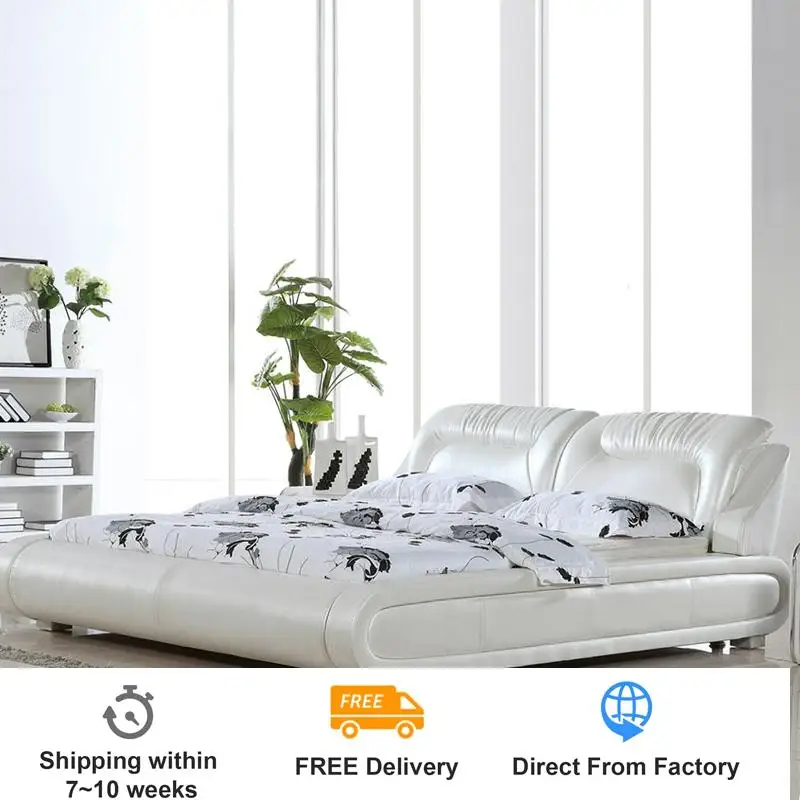 

H8048 bedroom furniture leather bed soft bed factory wholesale price offered sea shipment morden design 1.8 kingsize bed