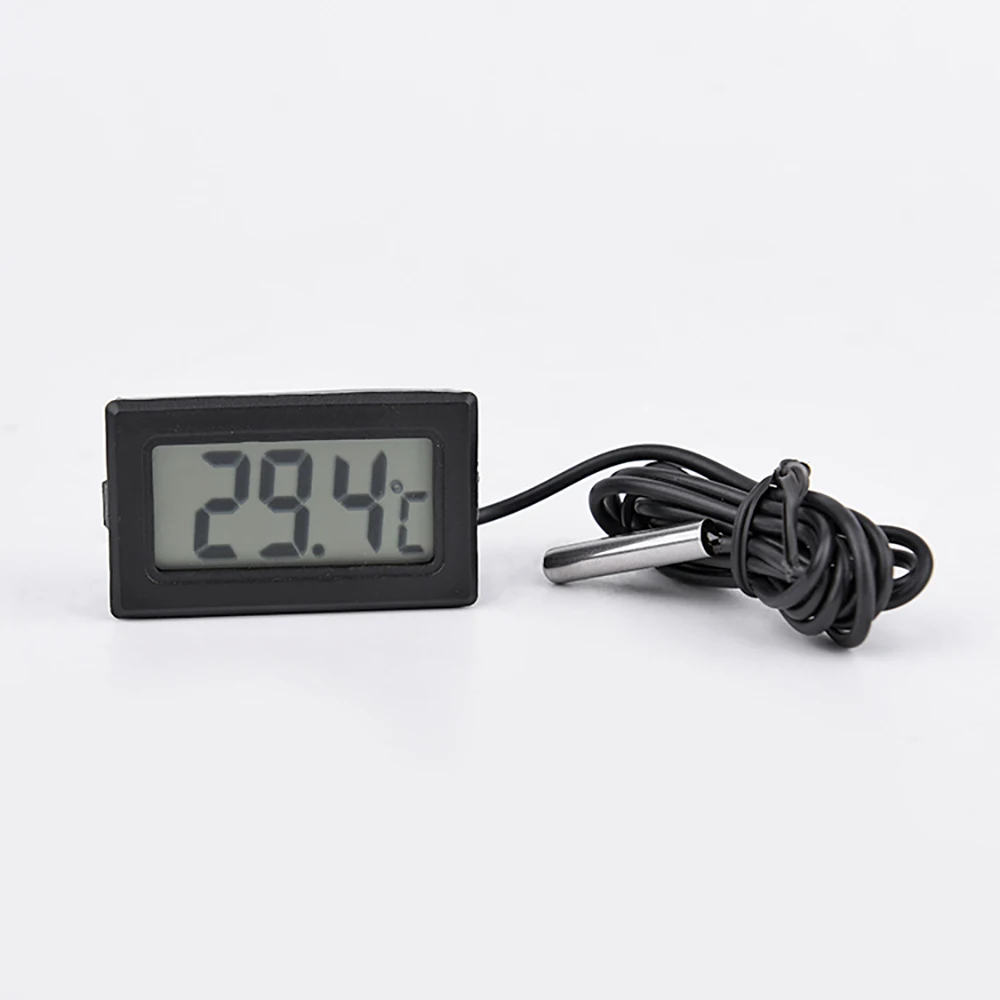 

Mini Black LCD Digital Thermometer Indoor Outdoor Aquarium Fishbowl Water Temperature Testing Equipment With Cable 1M