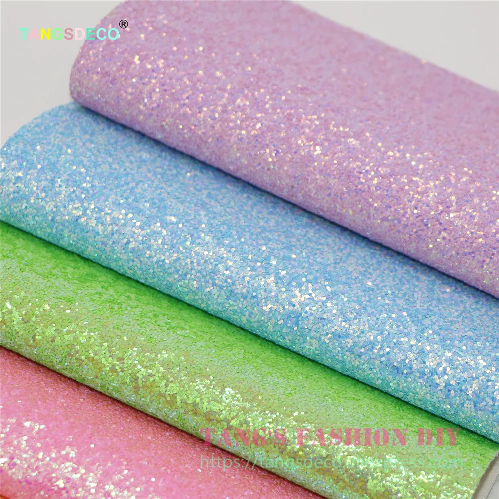 6 шт. 20x22 см флуоресцентный материал для банта из искусственной кожи|glitter leather|synthetic
