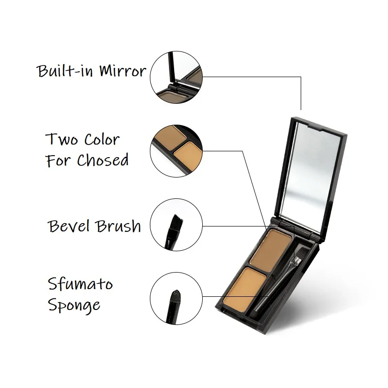 Двусторонняя натуральная пудра для бровей долговечная Водонепроницаемая