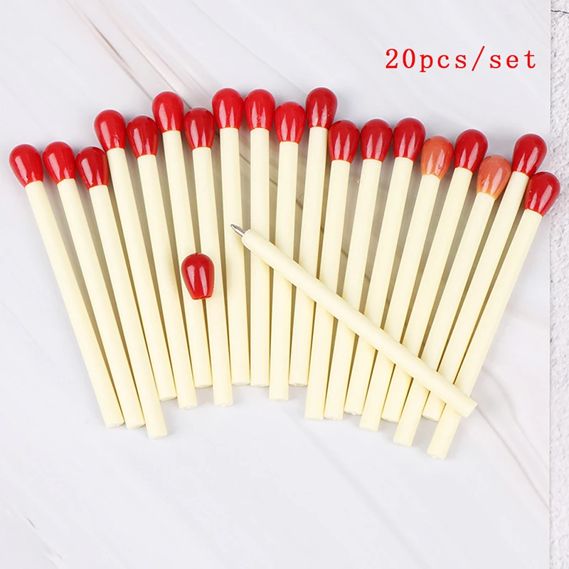 

20pcs Novelty Matchstick Ballpoint Pen Joke School Supplies Match Pens Stationery