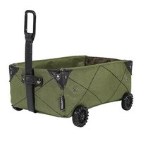 1pc outdoor camping storage box mini camping trolley tissue box diy canvas folding trolley shopping cart camping accessories