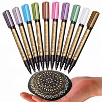 10 colors metallic pen manga permanent writing art acrylic markers for stones skating paper glass wall drawing pen markers uy8