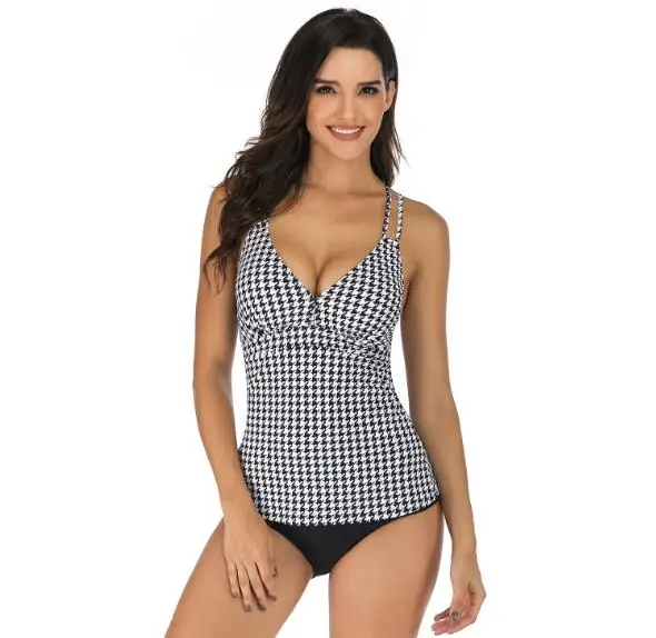 

2019 New Two Piece Skirt Swimsuit For Women Sports Surf Suit Tankini Long Pants Bathing suit With Zipper Sleeve Swimwear