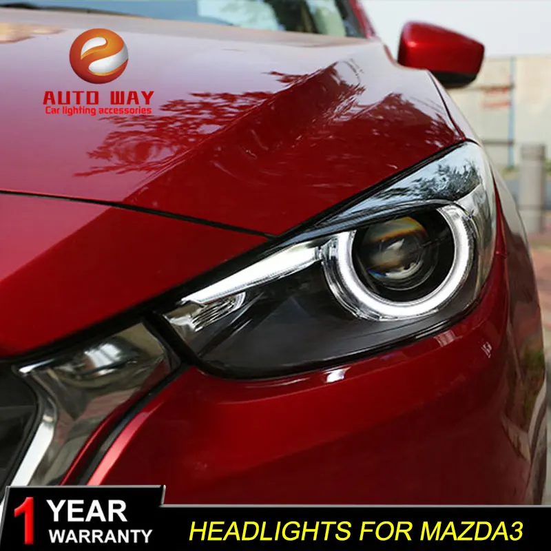 Чехол для передней фары Mazda 3 M3 Axela Mazda3 2017 2018 светодиодные DRL линзы с двойным лучом