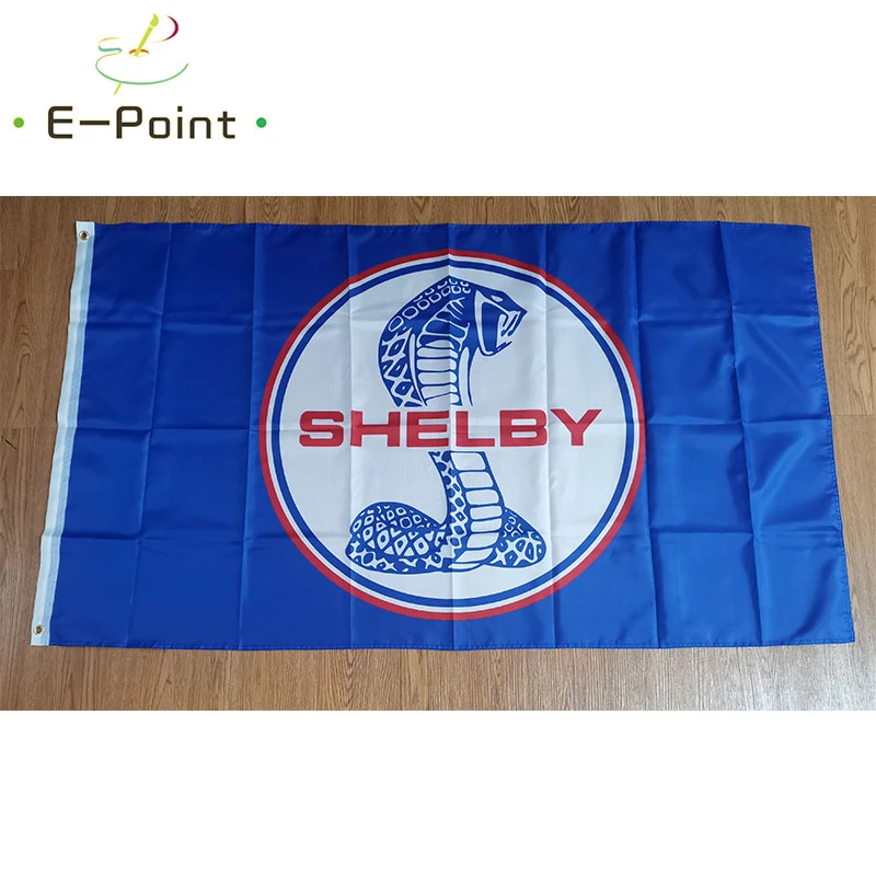 

Shelby Car Flag Blue Background 60*90cm (2x3ft) 90*150cm (3x5ft) Size Christmas Decorations for Home and Garden